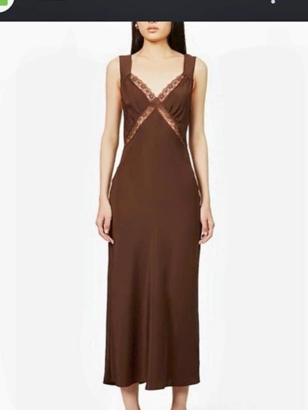 Wild fable Satin Dress Satin Maxi Dress in Brown Size Large